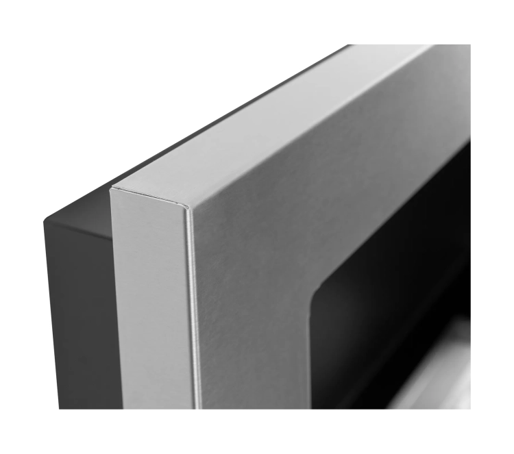 Biofireplace hanging with glass 650x400 inox