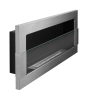 Biofireplace hanging with glass 900x400 inox-silver