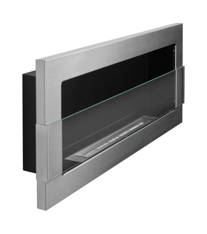 Biofireplace hanging with glass 900x400 inox-silver