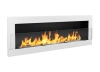 Wall-hung biofireplace 1200x400 white gloss with glass