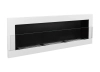 Wall-hung biofireplace 1200x400 white gloss with glass