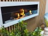 Wall-hung biofireplace 1200x400 white gloss with glass