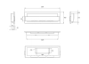 Wall-hung biofireplace 1200x400 white gloss with glass