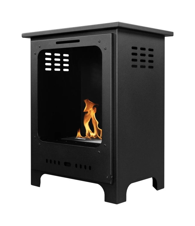 Biofireplace freestanding Koza Mini black matte with glass