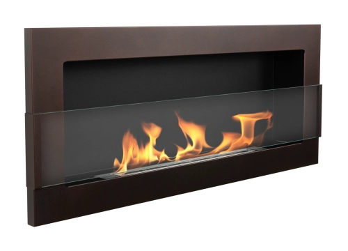 Biofireplace hanging with glass 900x400 brwon