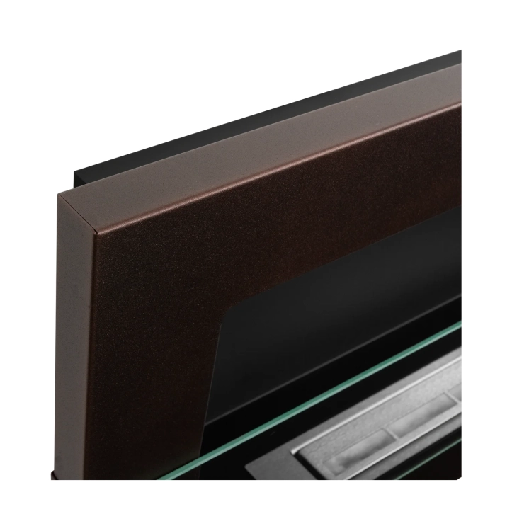 Biofireplace hanging with glass 900x400 brwon