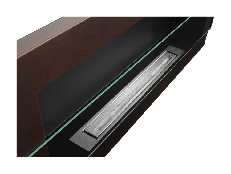 Biofireplace hanging with glass 900x400 brwon