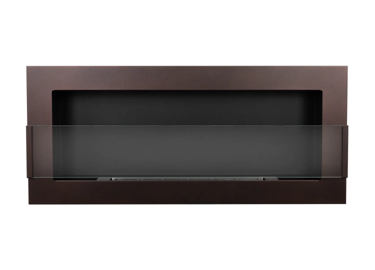 Biofireplace hanging with glass 900x400 brwon