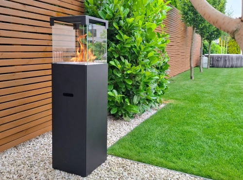 Freestanding biofireplace PATIO black matt