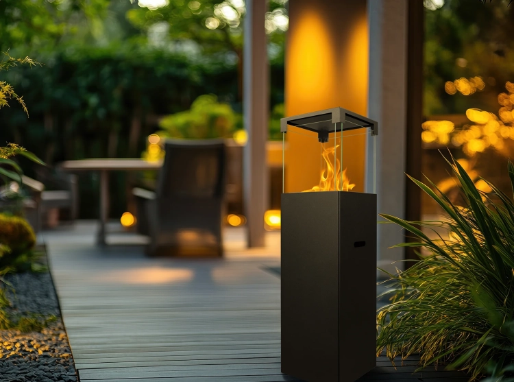 Freestanding biofireplace PATIO black matt