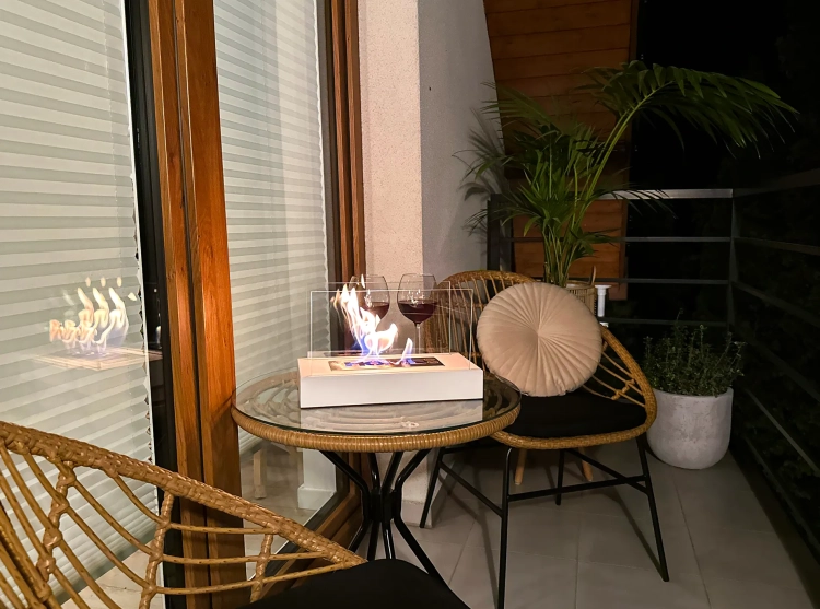 Biofireplace freestanding Home white structural matte