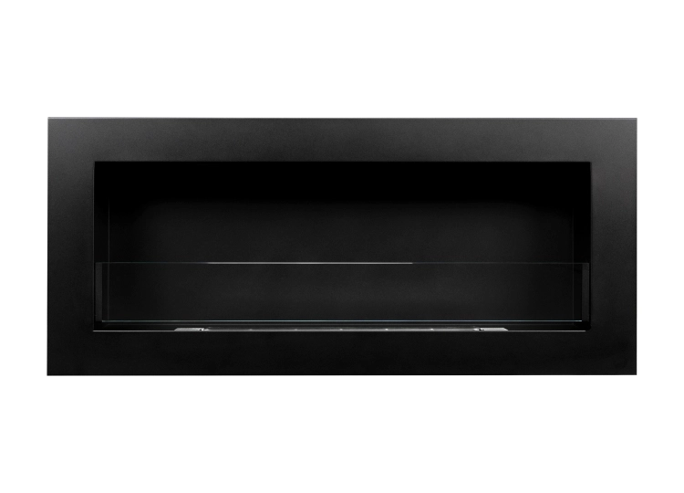 Biofireplace hanging with glass 900x400 Slim black structural matte