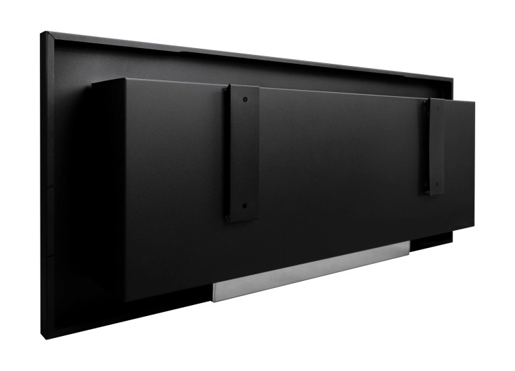 Biofireplace hanging with glass 900x400 Slim black structural matte