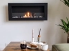 Biofireplace hanging with glass 900x400 Slim black structural matte