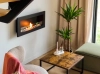 Biofireplace hanging with glass 900x400 Slim black structural matte