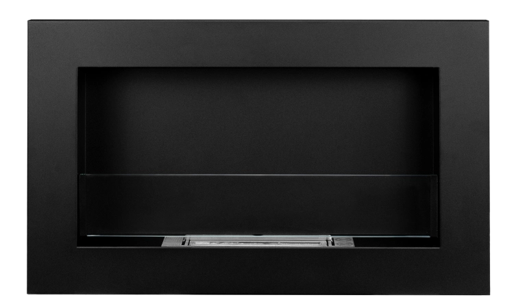Biofireplace hanging with glass 650x400 Slim black structural matte