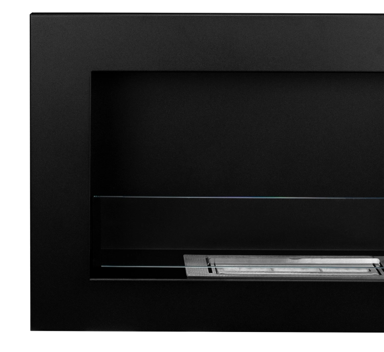 Biofireplace hanging with glass 650x400 Slim black structural matte