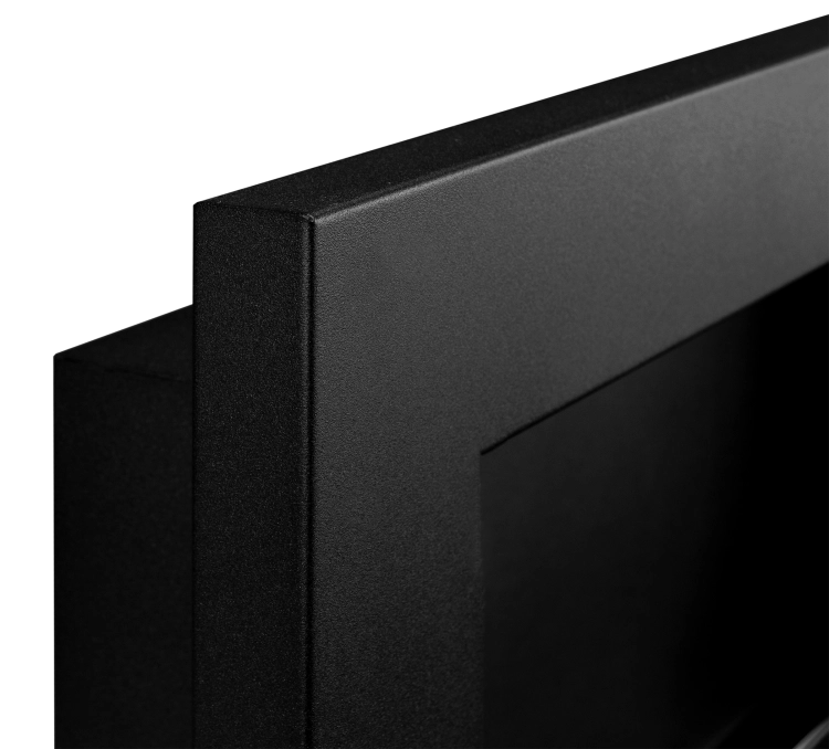 Biofireplace hanging with glass 650x400 Slim black structural matte