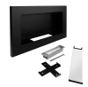Biofireplace hanging with glass 650x400 Slim black structural matte