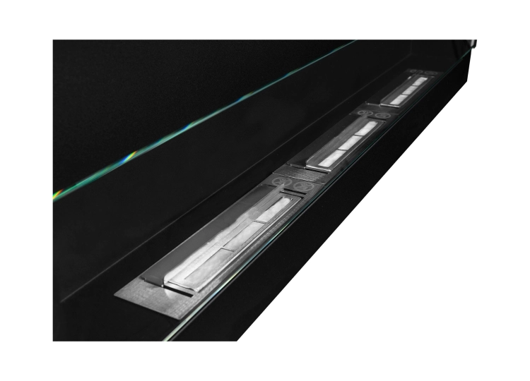 Biofireplace hanging with glass 1200x400 black structural matte