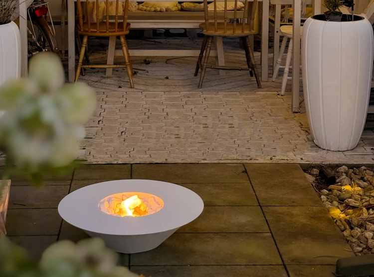 Biofireplace freestanding Universe white matte