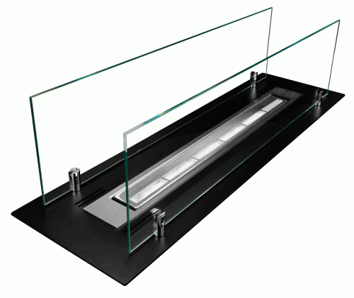 Biofireplace built-in insert 65 cm black matte with glass