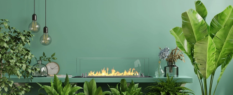 Biofireplace built-in insert 65 cm black matte with glass