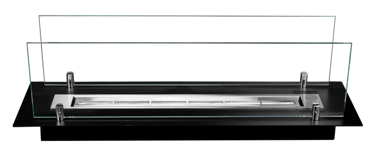 Biofireplace built-in insert 65 cm black matte with glass