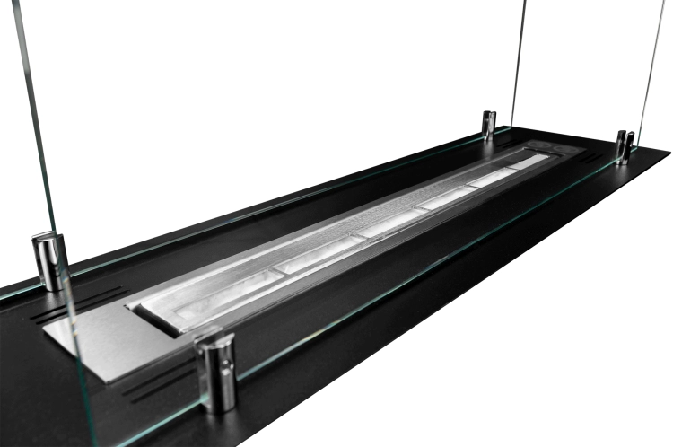 Biofireplace built-in insert 65 cm black matte with glass