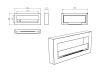 Biofireplace hanging with glass 900x400 Box black structural matte