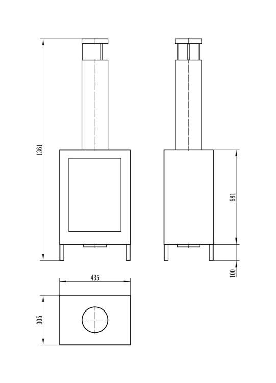 Biofireplace freestanding Kozen black matte