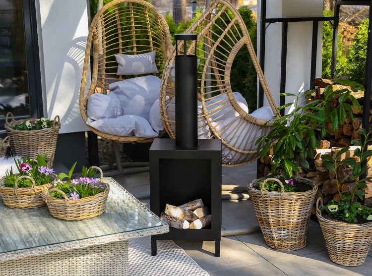 Biofireplace freestanding Kozen black matte