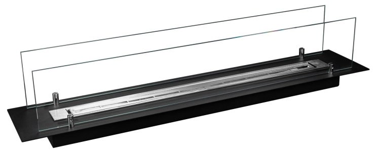 Biofireplace built-in inser 100cm black matte with glass