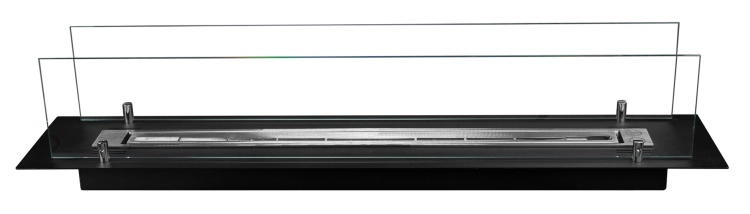 Biofireplace built-in inser 100cm black matte with glass