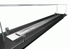 Biofireplace built-in inser 100cm black matte with glass