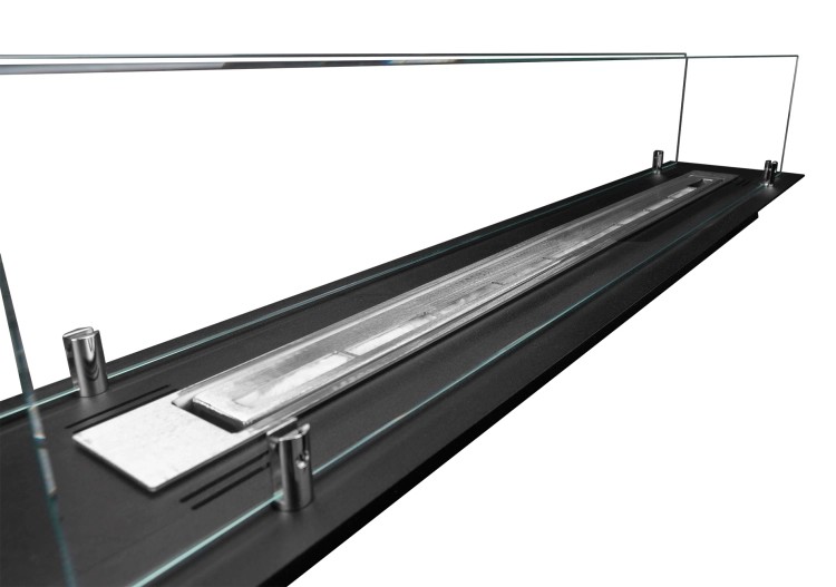 Biofireplace built-in inser 100cm black matte with glass
