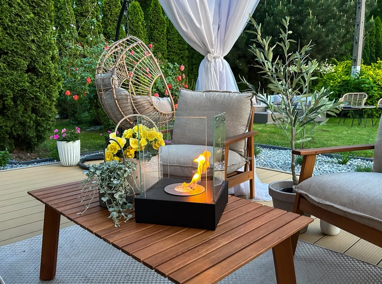 Biofireplace freestanding Sunset Garden Mini black structural