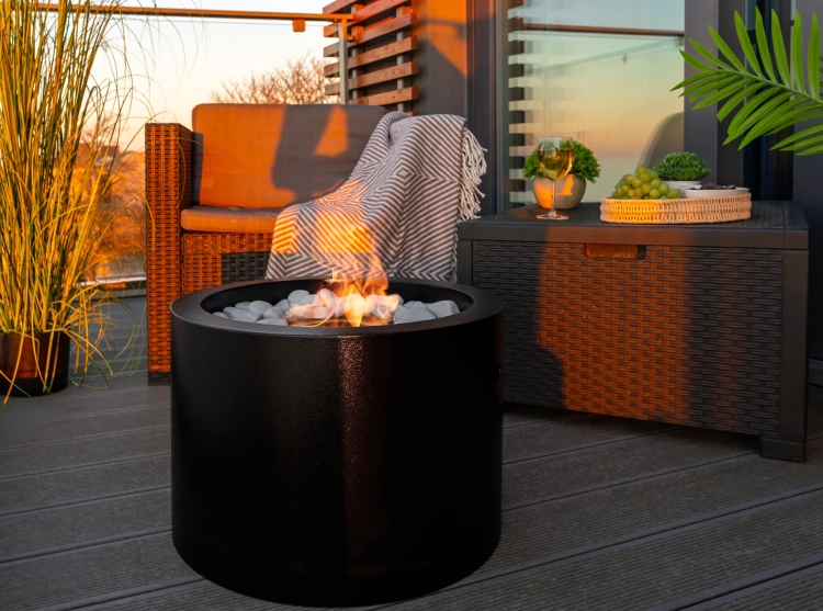 Biofireplace freestanding Moon black matte