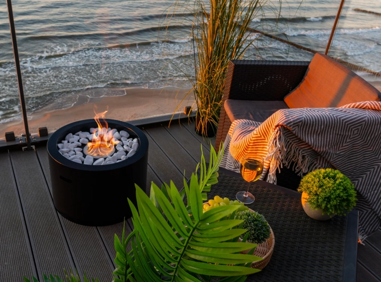 Biofireplace freestanding Moon black matte