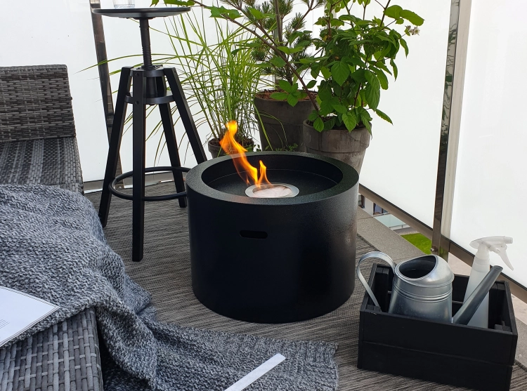 Biofireplace freestanding Moon black matte