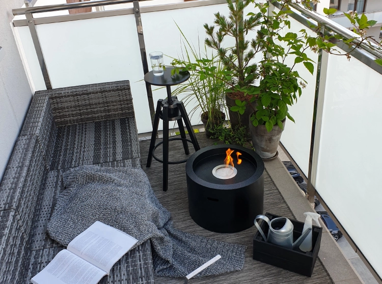 Biofireplace freestanding Moon black matte