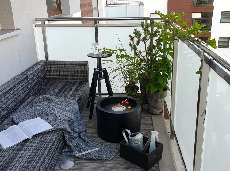 Biofireplace freestanding Moon black matte
