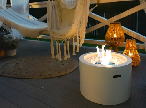 Biofireplace freestanding Moon white matte