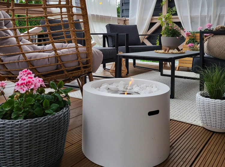 Biofireplace freestanding Moon white matte