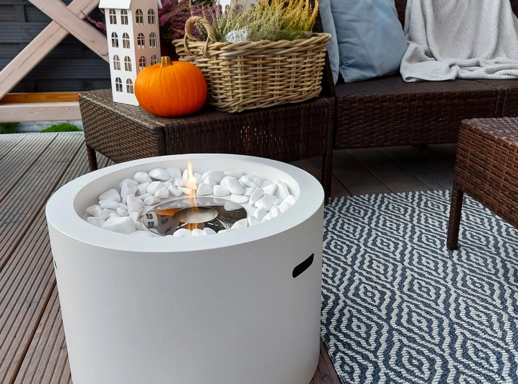 Biofireplace freestanding Moon white matte