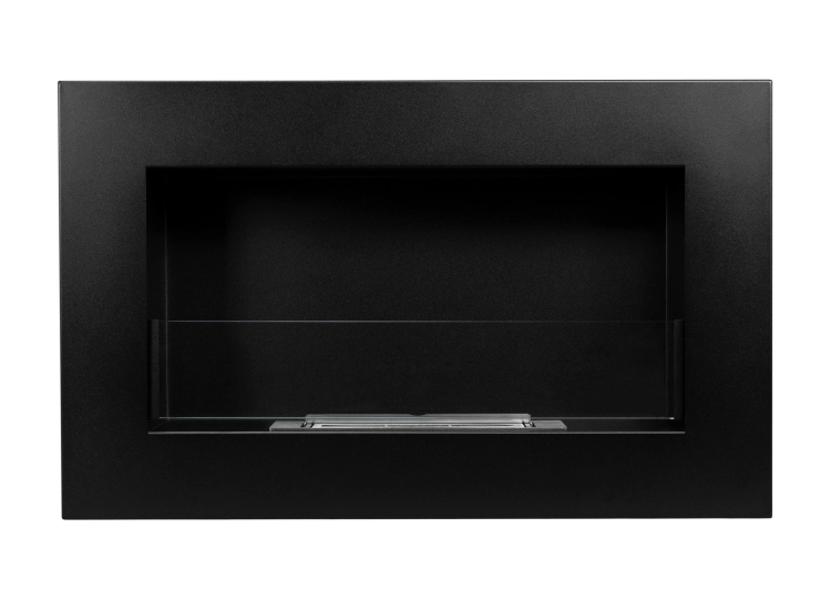Biofireplace hanging with glass 650x400 BOX black structural matte