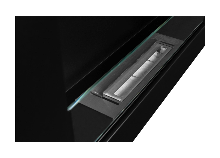Biofireplace hanging with glass 650x400 BOX black structural matte