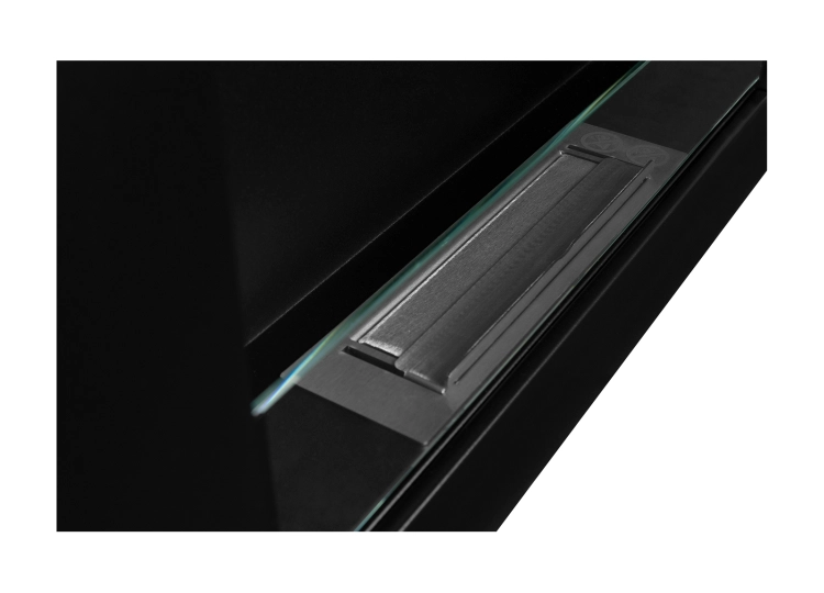 Biofireplace hanging with glass 650x400 BOX black structural matte