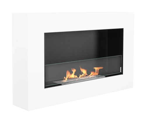Wall-hung biofireplace with glass 650x400 Box white structured matt
