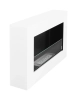 Wall-hung biofireplace with glass 650x400 Box white structured matt